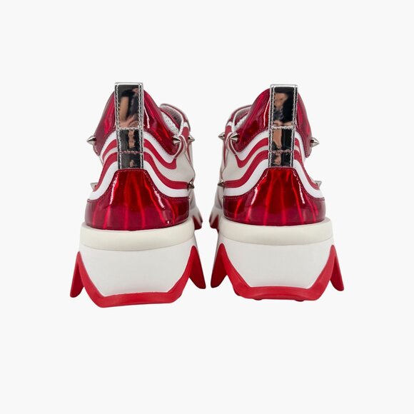 Christian Louboutin Sharkina White Mesh Red Sneakers Size 38.5 US 8.5 Women's 05 - Picture 8 of 15